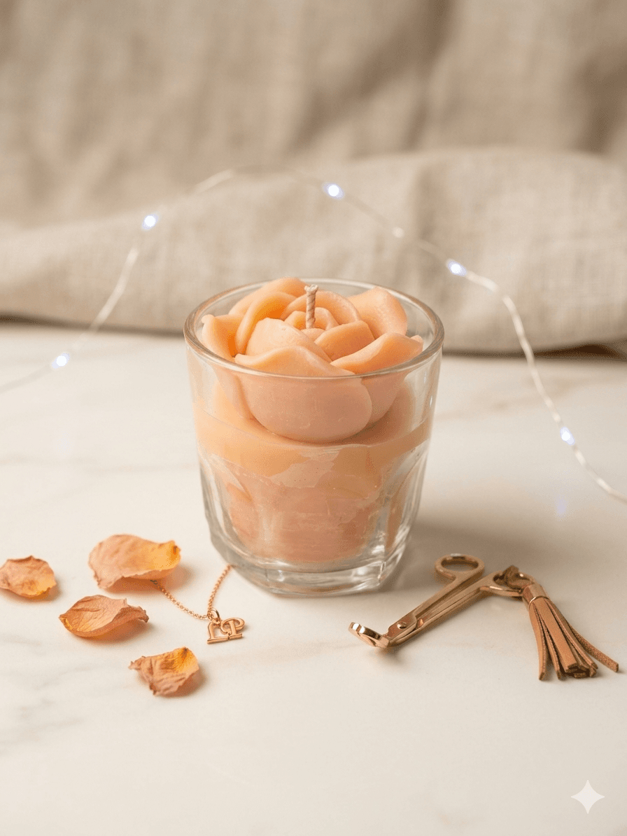 Orange Flower Glass